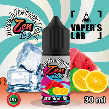 Фото сольова жижа top zen salt ice watermelon lemon 30ml