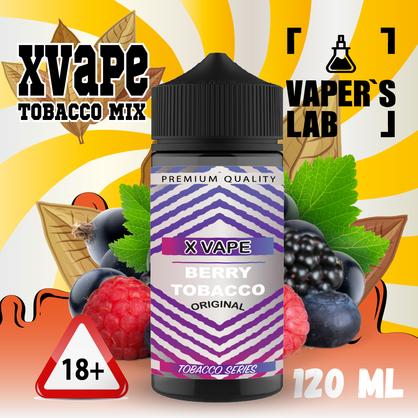 Фото рідина для електронних сигарет із нікотином xvape berry tobacco 120 мл