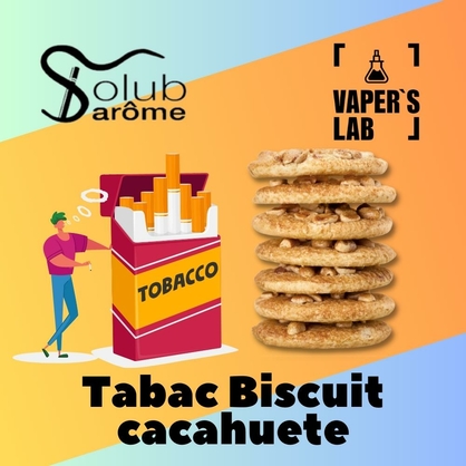 Фото, Видео, Пищевой ароматизатор для вейпа Solub Arome "Tabac Biscuit cacahuete" (Табак и арахисовое печенье) 