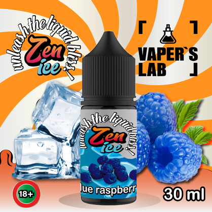 Фото сольова жижа для пода zen salt ice blue raspberry 30ml