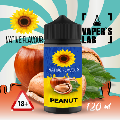 Фото купити заправку для вейпа без нікотину native flavour hazelnut 120 ml