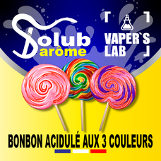 Натуральні ароматизатори для вейпів Solub Arome "Bonbon acidulé aux 3 couleurs" (Цукерки-льодяники)