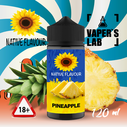 Фото жидкость для вейпа без никотина native flavour pineapple 120 ml