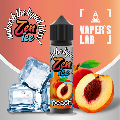 Фото жижи для вейпа zen ice peach