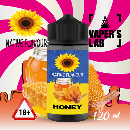 Фото рідина для електронних сигарет із нікотином native flavour honey 120ml