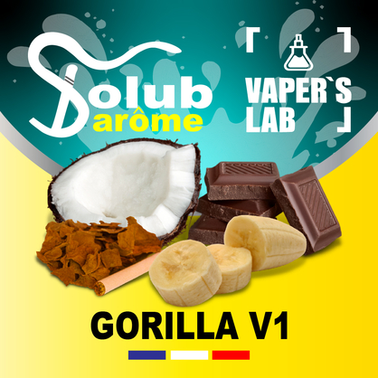 Фото, Відеоогляди на Ароматизатори для рідини вейпів Solub Arome "Gorilla V1" (Банан кокос шоколад та тютюн) 