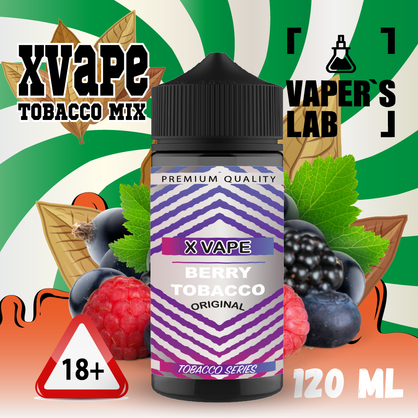 Фото рідина для електронних сигарет із нікотином xvape berry tobacco 120 мл