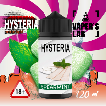 Фото жидкость для электронных сигарет с никотином hysteria spearmint 100 ml