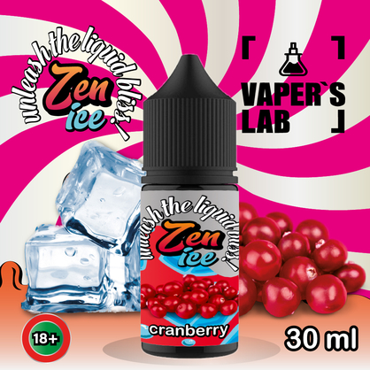 Фото сольова жижа для пода zen salt ice cranberry 30ml