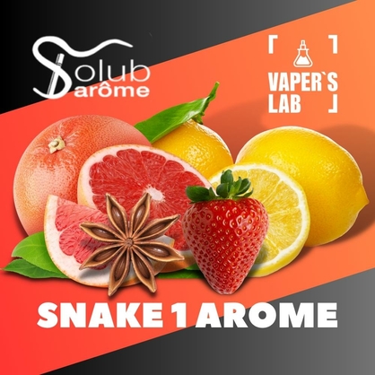 Фото, Видео, Ароматизаторы для жидкостей Solub Arome "SNAKE 1 AROME" (Клубника лимон грейпфрут и анис) 