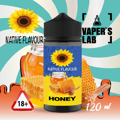 Фото заправка для вейпа дешево native flavour honey 120 ml