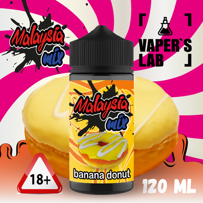 Фото заправки для електронних сигарет malasian mix banana donut 120ml 120 мл