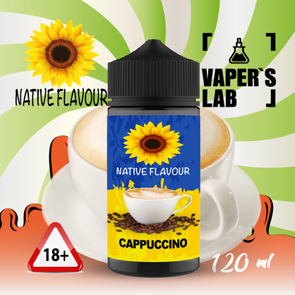 Фото жижа для вейпа без нікотину дешево native flavour cappuccino 120 ml