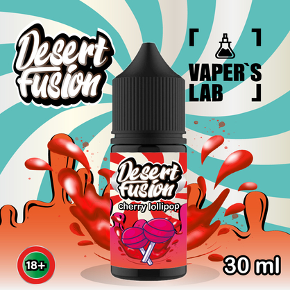 Фото жидкость для пода dessert fusion salt cherry lollipop 30 ml