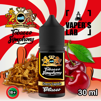 Фото сольова жижа top tobacco symphony salt - cherry captain 30 ml