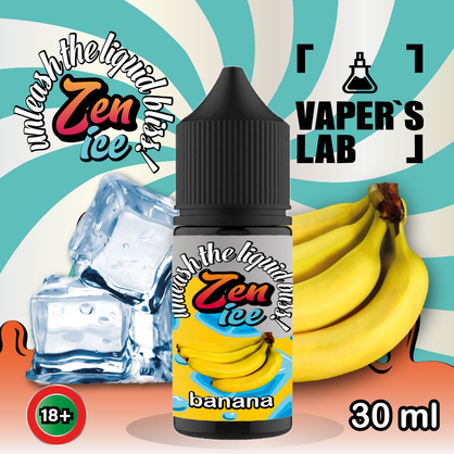 Фото сольова жижа для пода zen salt ice banana 30ml