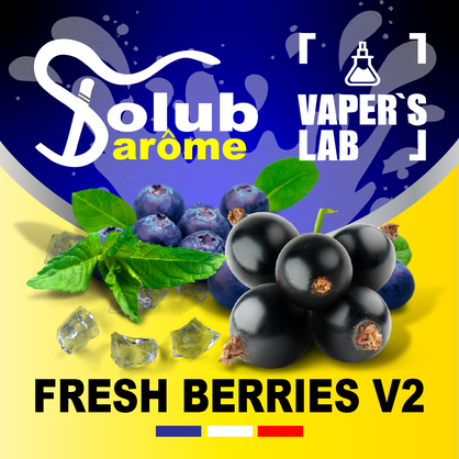 Фото, Відеоогляди на Натуральні ароматизатори для вейпа Solub Arome "Fresh Berries v2" (Чорниця смородина м'ята ментол) 