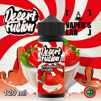 Фото жижи для вейпа dessert fusion strawberry cream 120 ml