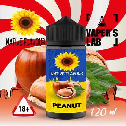 Фото купити заправку для вейпа без нікотину native flavour hazelnut 120 ml