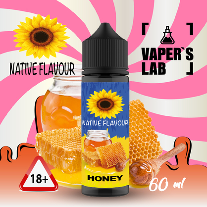 Фото заправки для електронних сигарет native flavour honey 60 ml