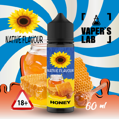 Фото заправки для електронних сигарет native flavour honey 60 ml