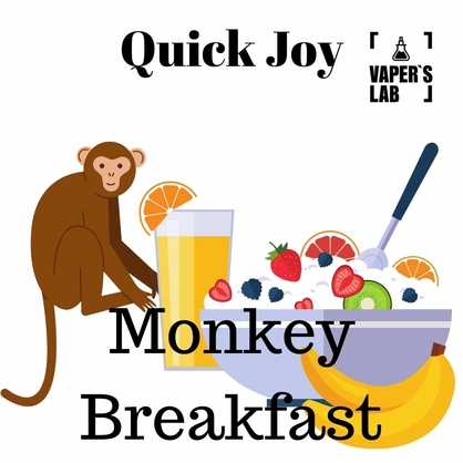 Фото, Видео на Заправки до вейпа Quick Joy Monkey Breakfast 100 ml