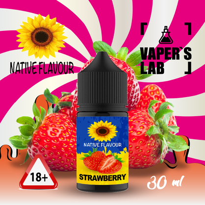 Фото сольова жижа top native flavour salt strawberry 30 ml