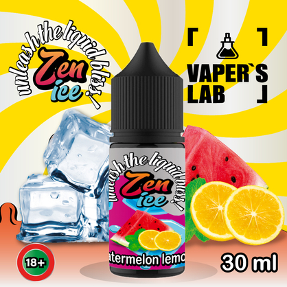 Фото сольова жижа top zen salt ice watermelon lemon 30ml