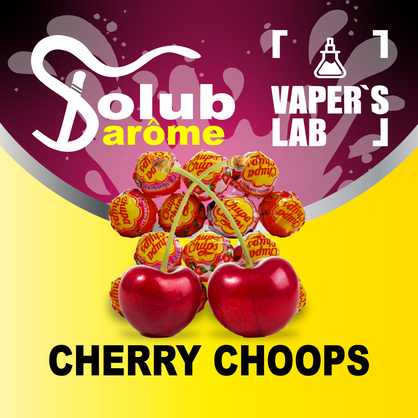 Фото, Відеоогляди на ароматизатор електронних сигарет Solub Arome "Cherry choops" (Вишнева кола в чупа-чупсі) 