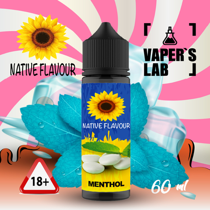 Фото жидкость для вейпа без никотина native flavour menthol 60 ml