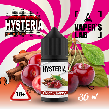 Фото, Видеообзор на жижку Salt Hysteria Salt Cigar Cherry 30 ml