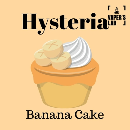 Фото рідина для вейпа без нікотину hysteria banana cake 100 ml