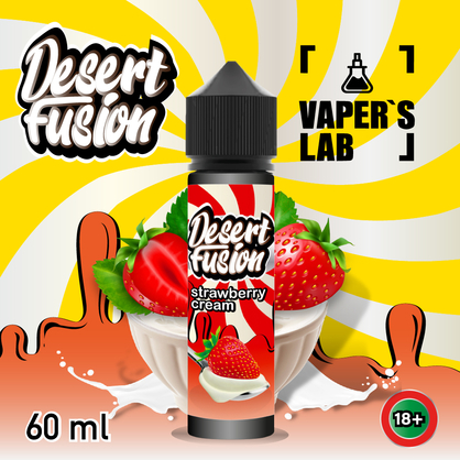 Фото жижки для вейпа dessert fusion strawberry cream 60 ml