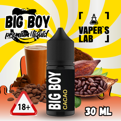 Фото, Видеообзор на жижку Salt BIG BOY Salt Cacao vanila 30 ml