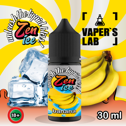 Фото сольова жижа для пода zen salt ice banana 30ml