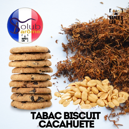 Фото, Видео, Пищевой ароматизатор для вейпа Solub Arome "Tabac Biscuit cacahuete" (Табак и арахисовое печенье) 