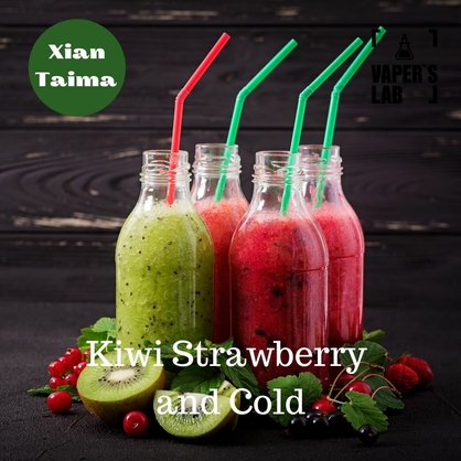 Фото, Видео, ароматизатор для самозамеса Xi'an Taima "Kiwi Strawberry and Cold" (Киви с клубникой и холодком) 