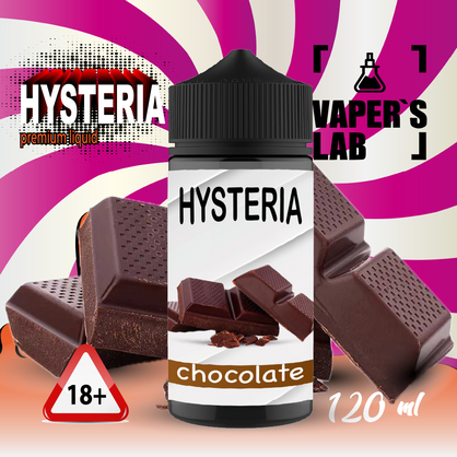 Фото жижа для вейпа без никотина hysteria chocolate 100 ml