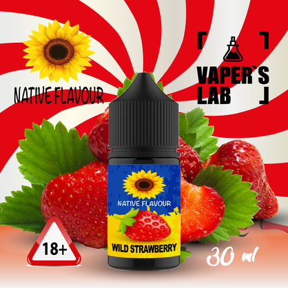 Фото сольова жижа для пода native flavour salt wild strawberry 30 ml