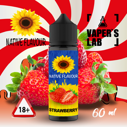 Фото заправка до електронної сигарети native flavour strawberry 60 ml