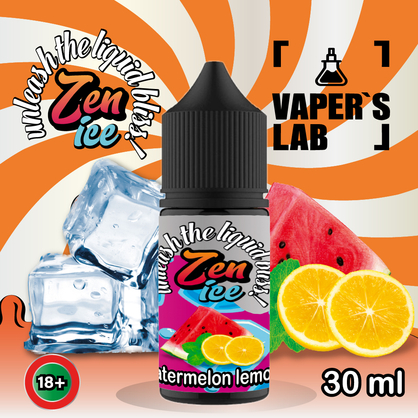 Фото солевая жидкость zen salt ice watermelon lemon 30ml