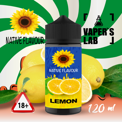 Фото рідина для вейпа без нікотину native flavour lemon 120 ml