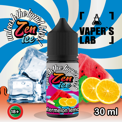 Фото сольова жижа top zen salt ice watermelon lemon 30ml