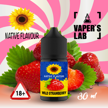 Фото сольова жижа для пода native flavour salt wild strawberry 30 ml