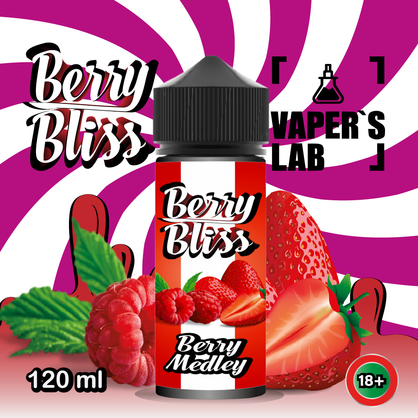 Фото жидкость berry bliss berry medley (клубника, малина, вишня, черника)