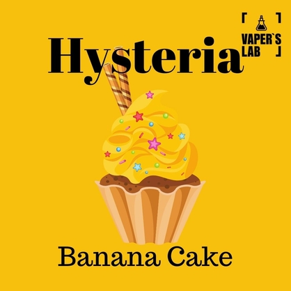 Фото рідина для вейпа без нікотину hysteria banana cake 100 ml