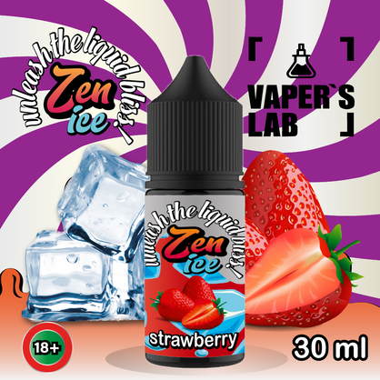 Фото сольова жижа top zen salt ice strawberry 30ml