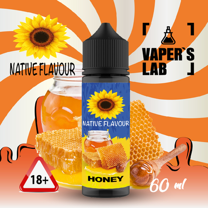 Фото заправки для електронних сигарет native flavour honey 60 ml