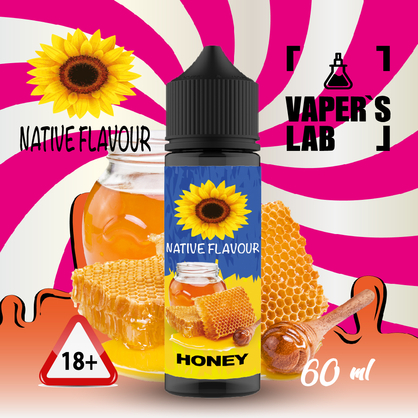 Фото заправки для електронних сигарет native flavour honey 60 ml