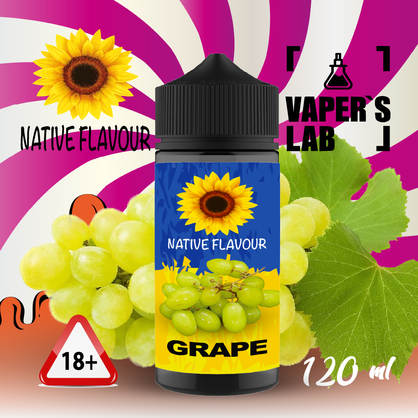 Фото купити жижу для вейпа native flavour grape 120 ml